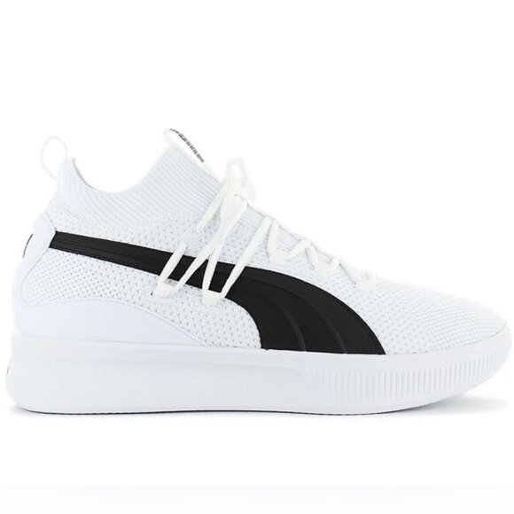 Puma Clyde Court GW Jr Running Shoes Knit Sneakers White Black Size 6.5 - Picture 1 of 14